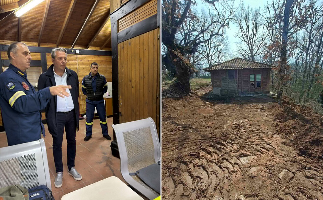 Ο δήμαρχος Πολυγύρου και ο Διοικητής Πυροσβεστικών Υπηρεσιών Χαλκιδικής στο Πυροφυλάκειο Βάβδου